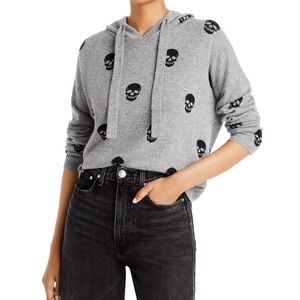 AQUA Cashmere Skull Print Hoodie / M